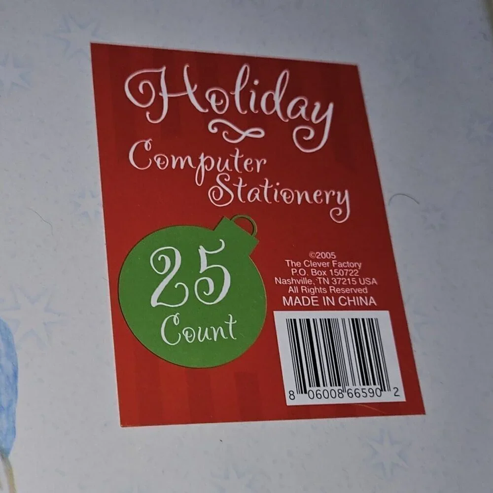 NEW 1 Pack 8.5x11 Letter Paper Stationery Angel Candle Stars Christmas 25 Sheets